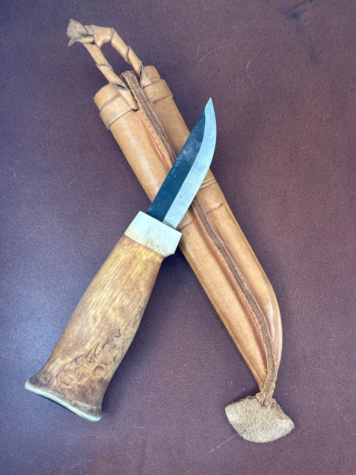 Puukko with leather sheath ( used without box )