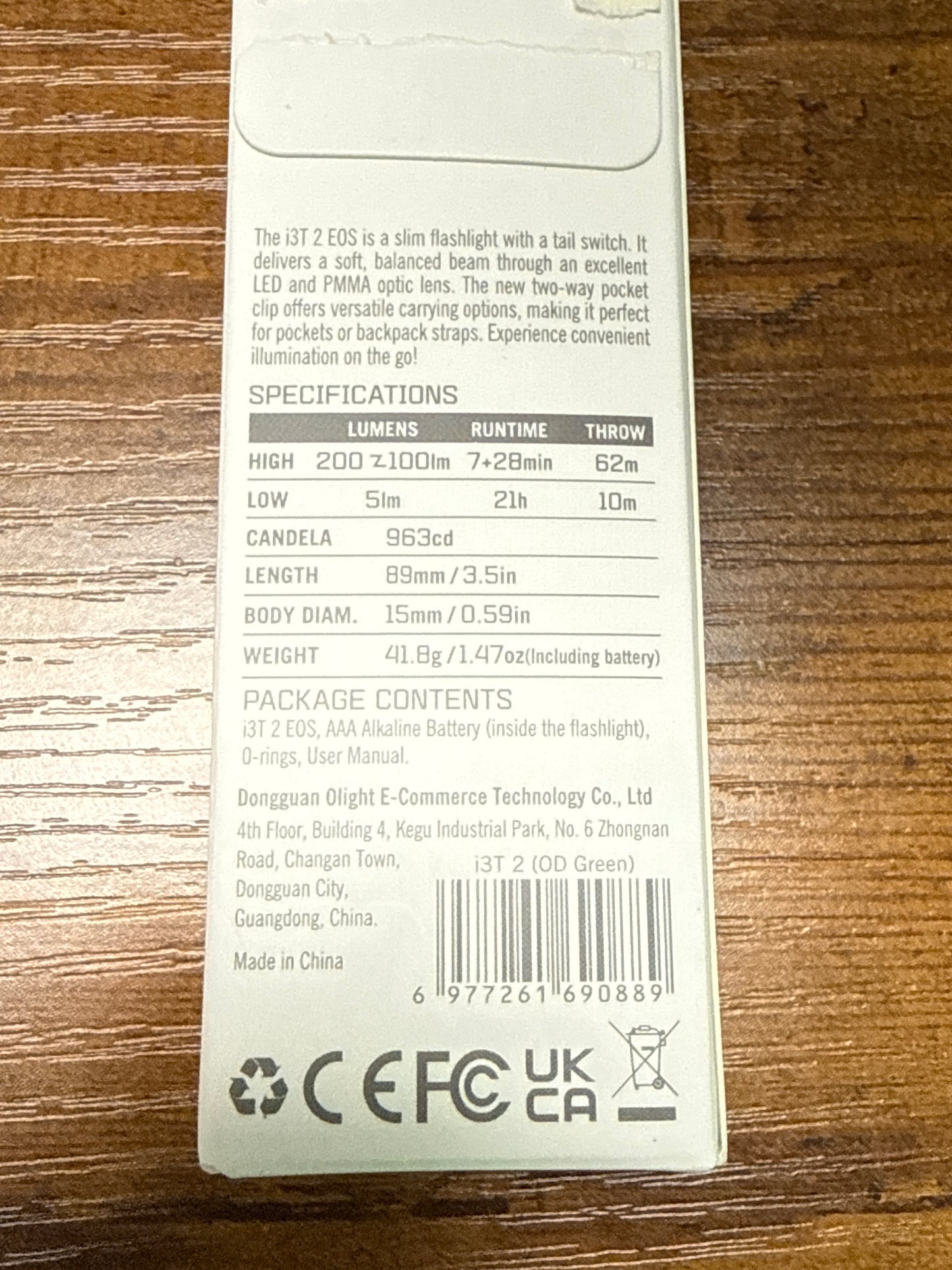 i3T 2 EOS Small EDC Flashlight Green