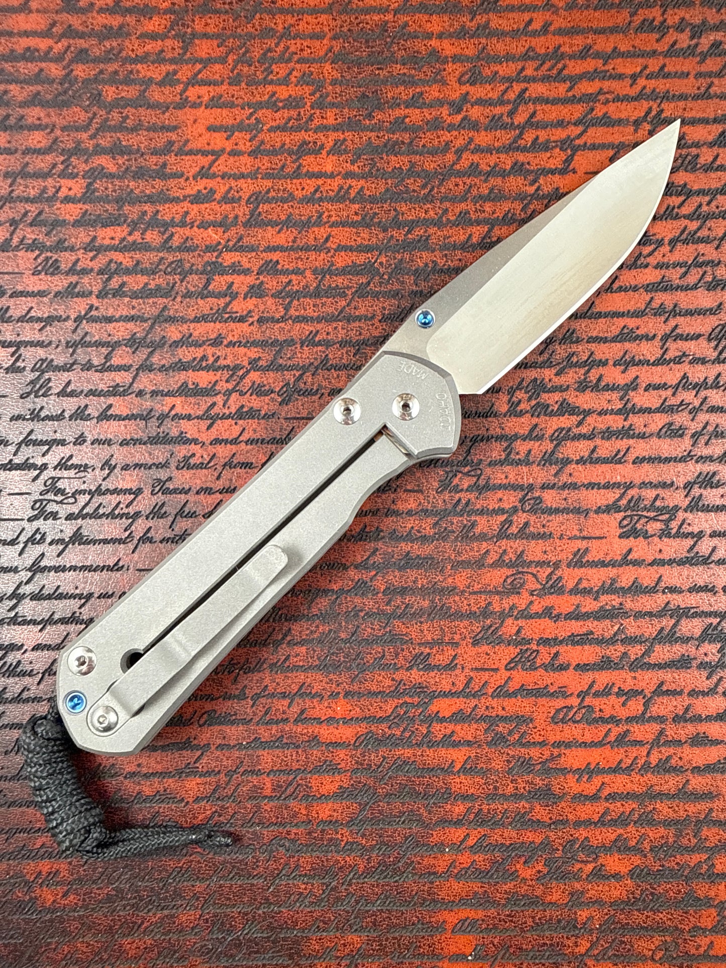 Chris Reeve large Sebenza21 ( unique graphic w tiger eye inlay )