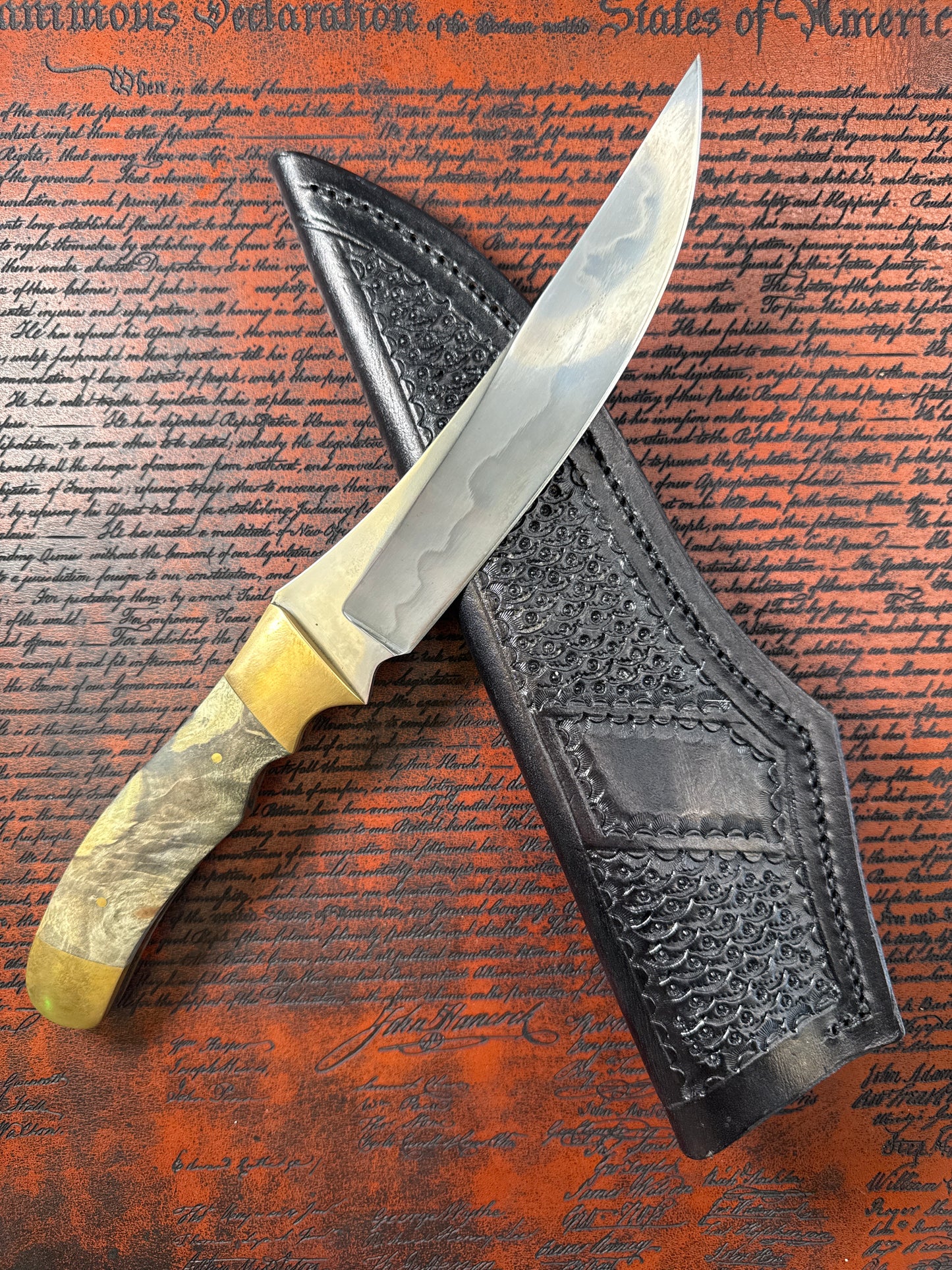 Tw2 steel with bronze bolsters and California buckeye scales
