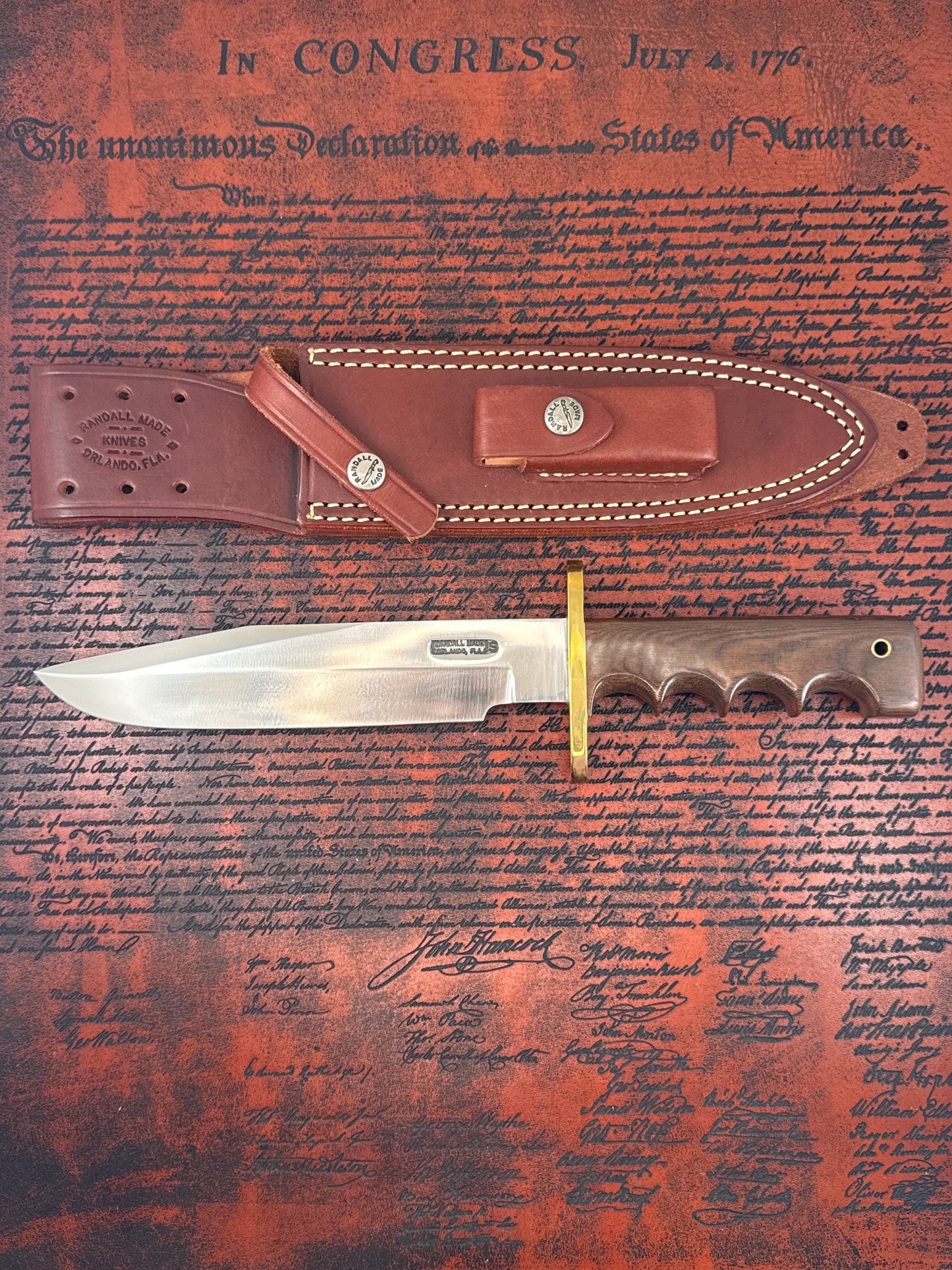 Randall Made model #14 ( with leather sheath and Blue sheath cover )