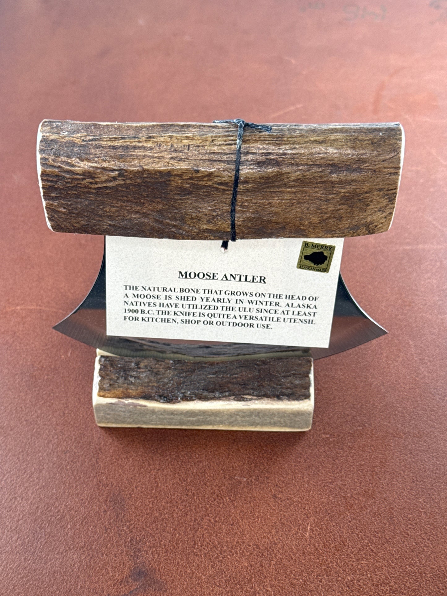 Moose Antler Ulu ( New with stand )