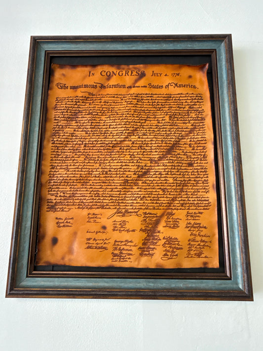 USA Declaration of Independence leather with frame