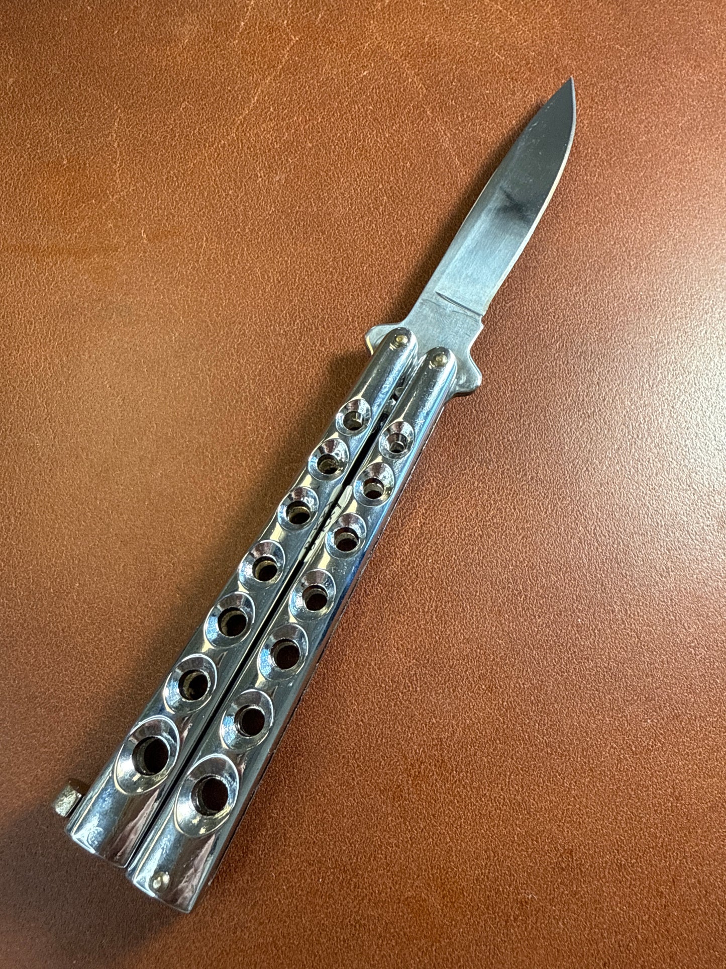 Silver butterfly knife