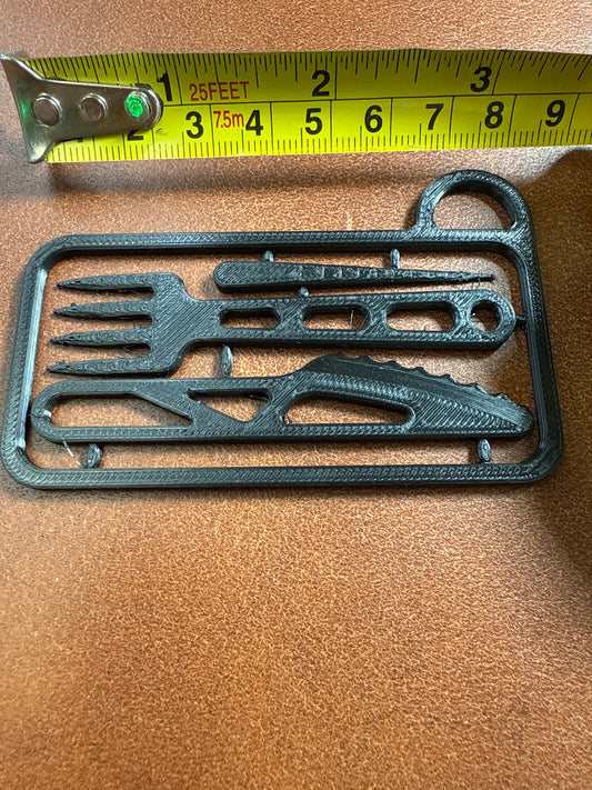 Emergency 3D printed utensil set