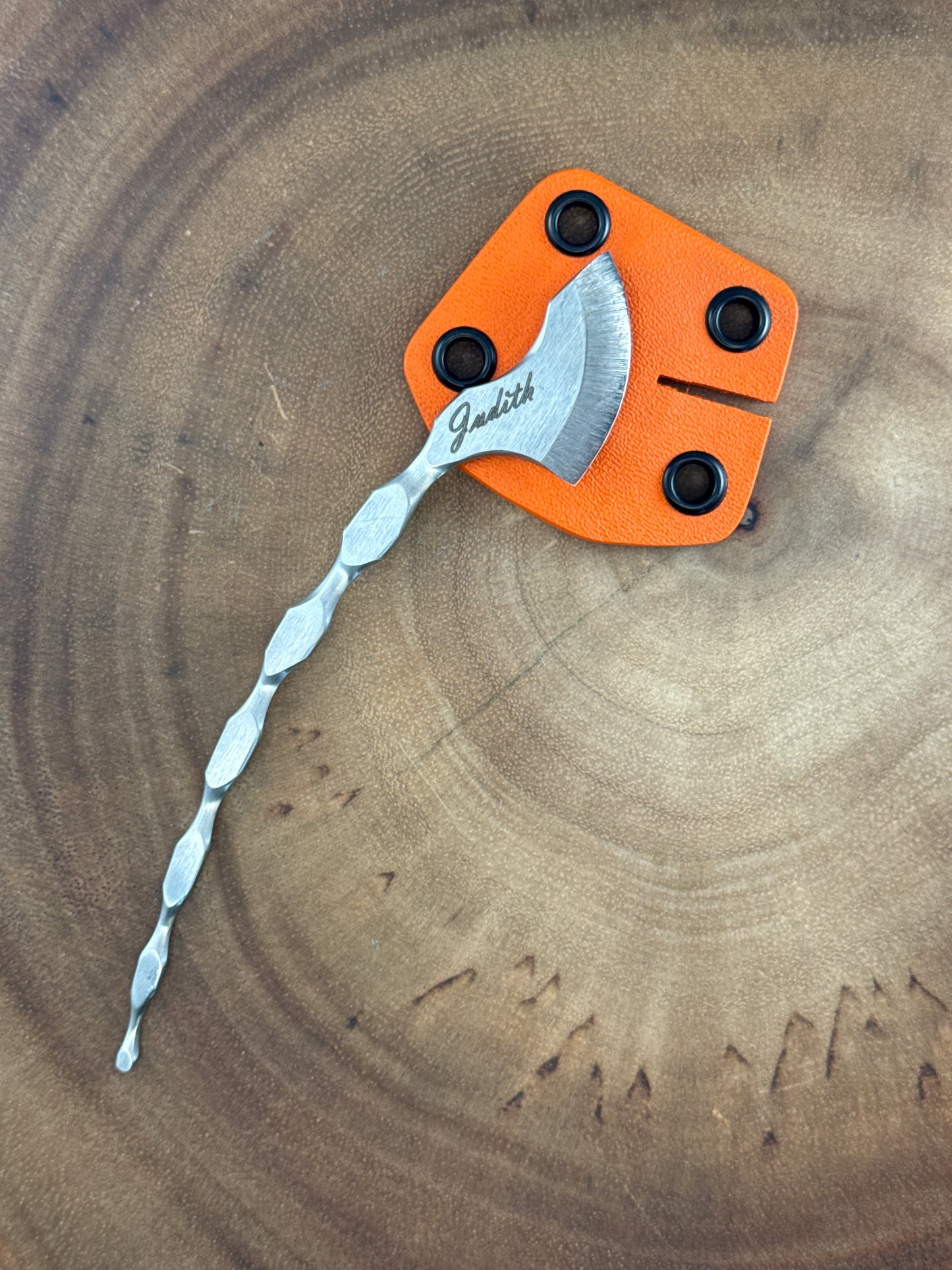 Cat Tail Orange Sheath ( Neck Knife w Fisherman Slot )