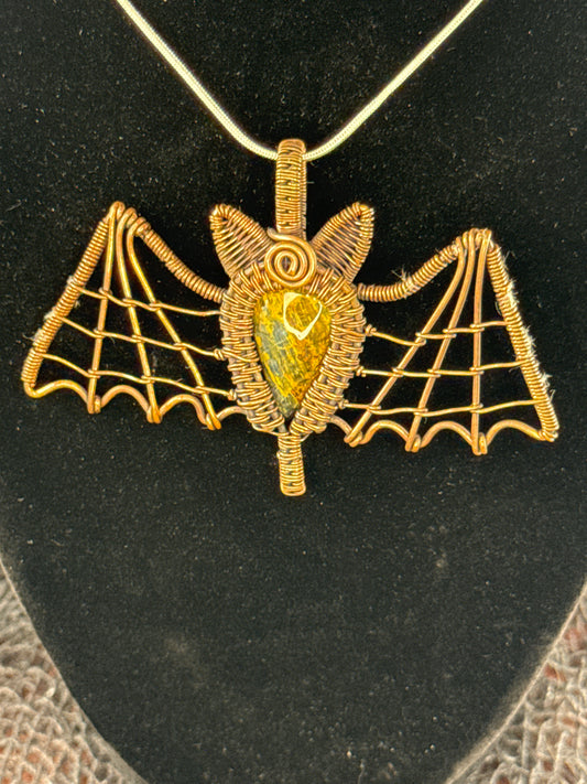 Golden Pietersite Bat Necklace