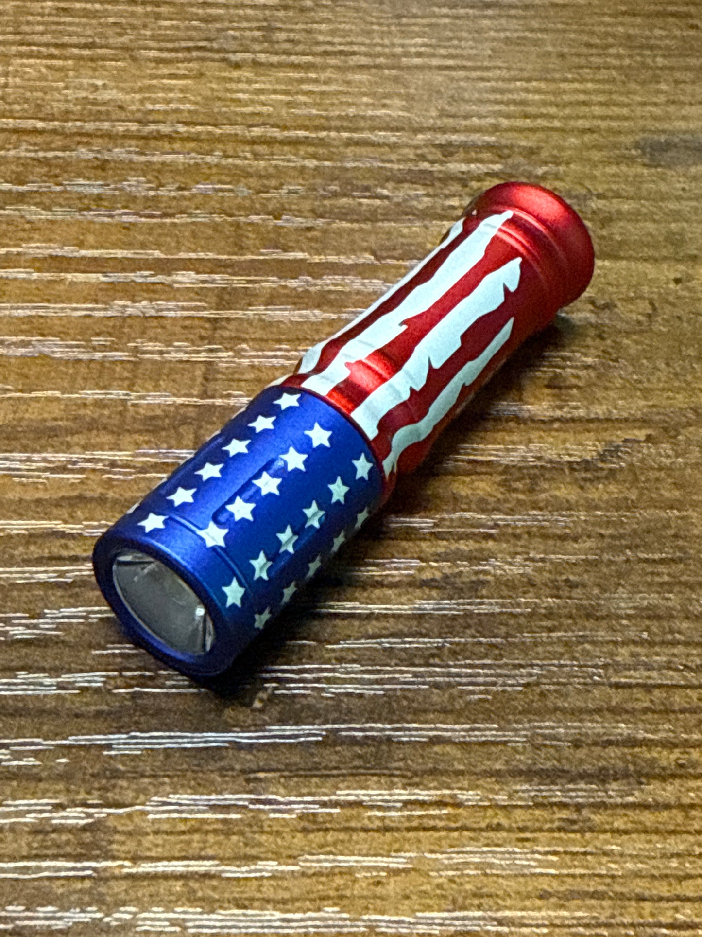 i3E EOS Keychain Flashlight red white and blue