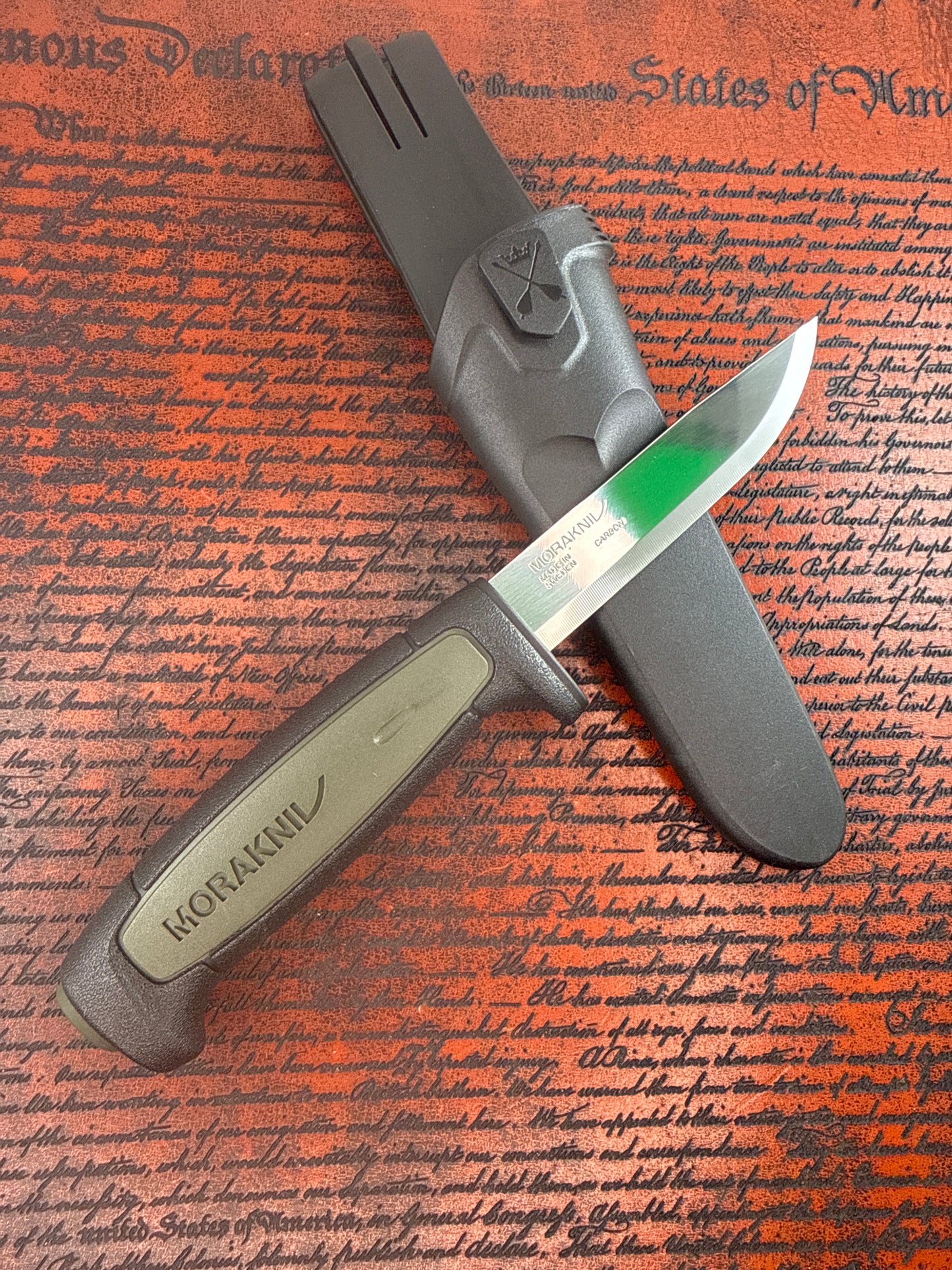 Mora green and black with black sheath