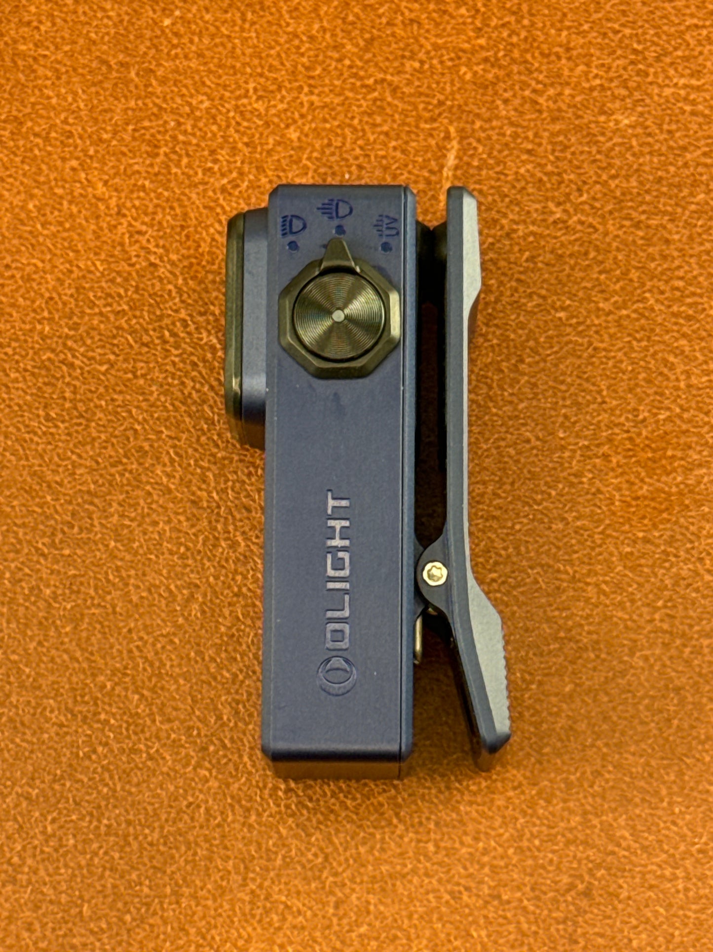 Oclip Ultra Clip-On EDC Light with Flood, Spot, and UV Modes. Blue