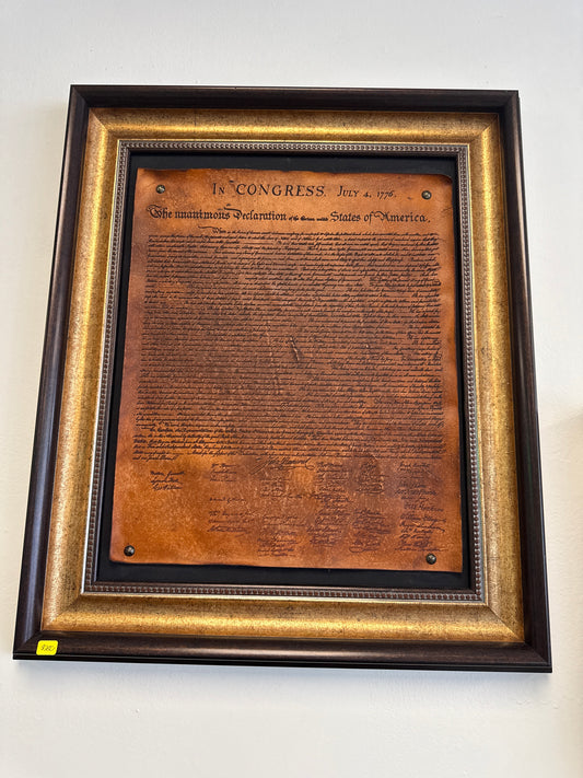 USA Declaration of Independence leather with frame