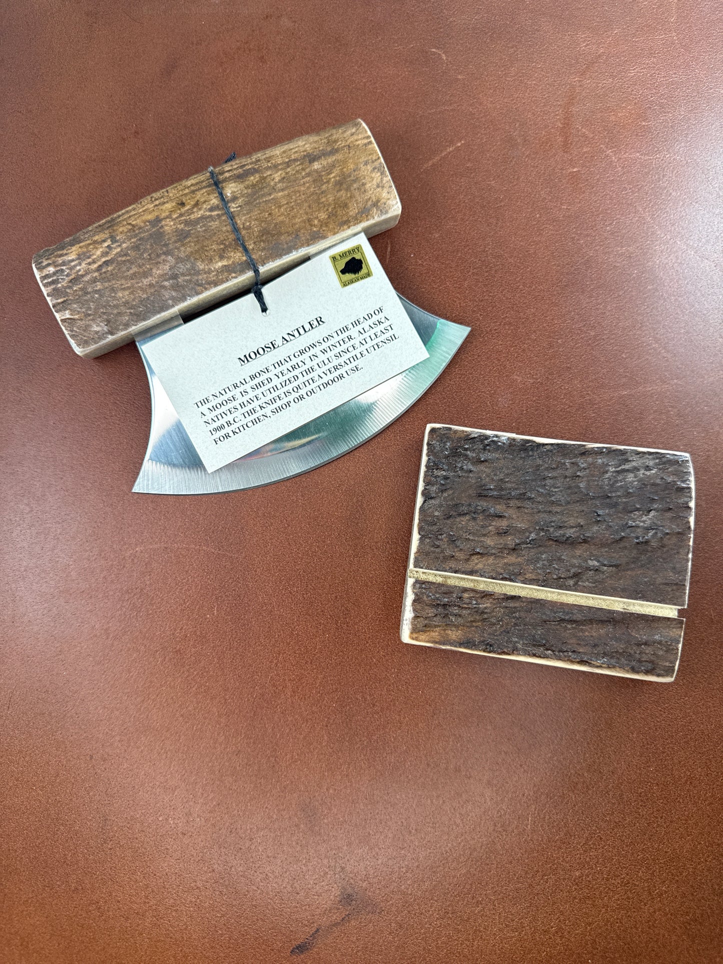 Moose Antler Ulu ( New with stand )