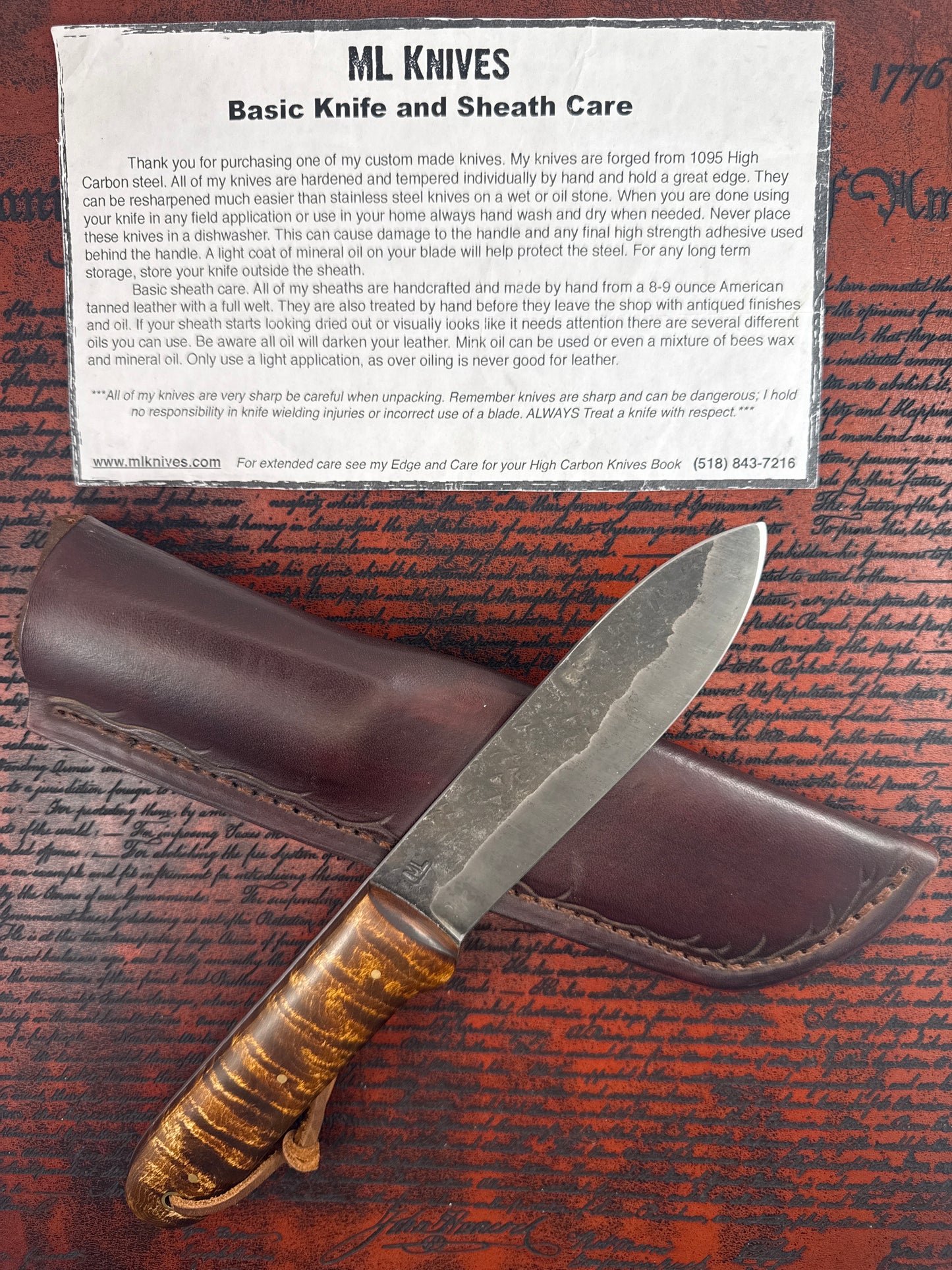 ML kephart with leather sheath and care info ( No box )