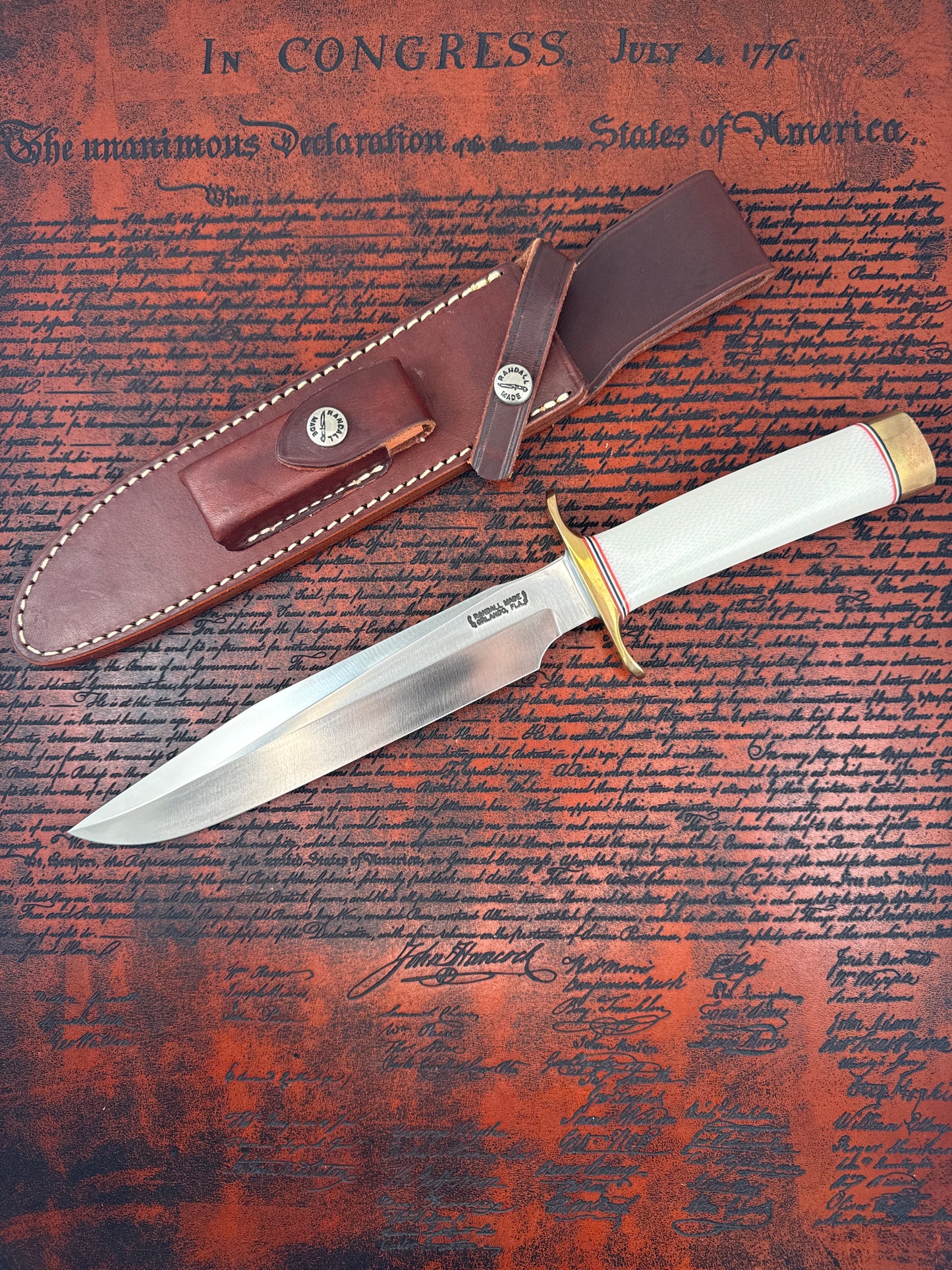 Randall Made Model #1-8 ( with leather sheath and green sheath cover )