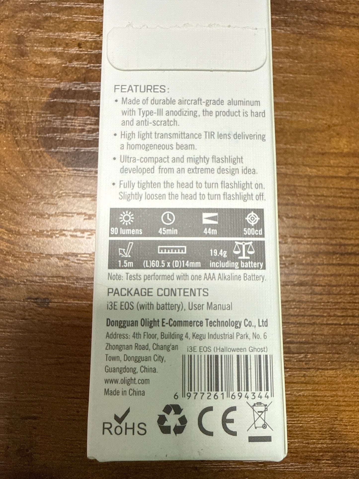 i3E EOS Keychain Flashlight Purple