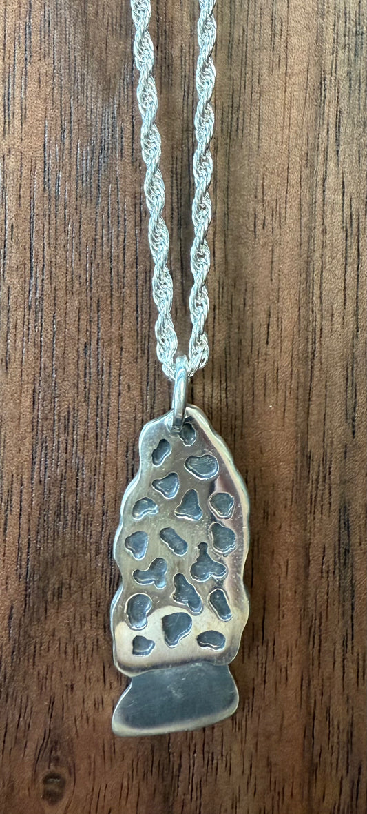 Morel mushroom necklace